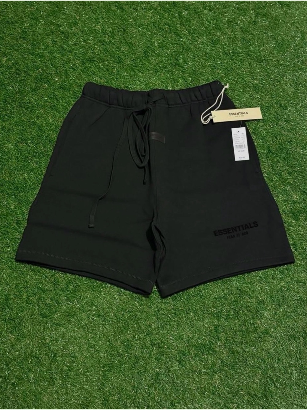 ESSENTIALS Black Athletic Drawstring Shorts